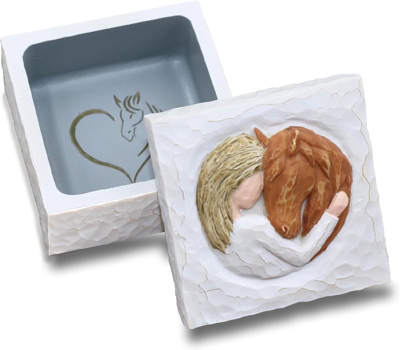 AcowSpt Horse Gifts for Women, Horse Gifts for Girls, Western Gift for Women, Sculpted Hand-Painted Keepsake Box - Image 1